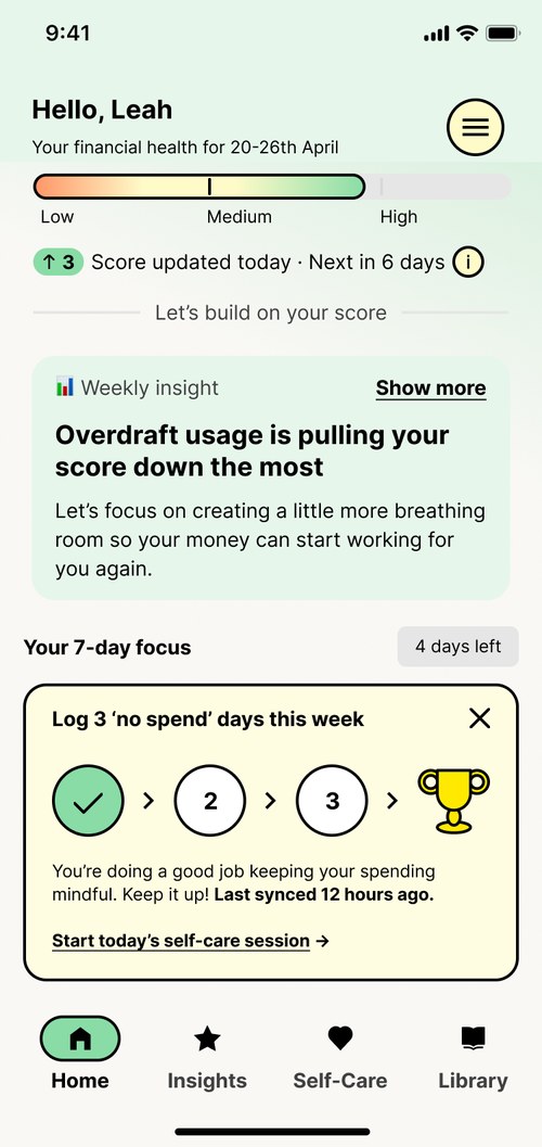 FinIQ app home screen